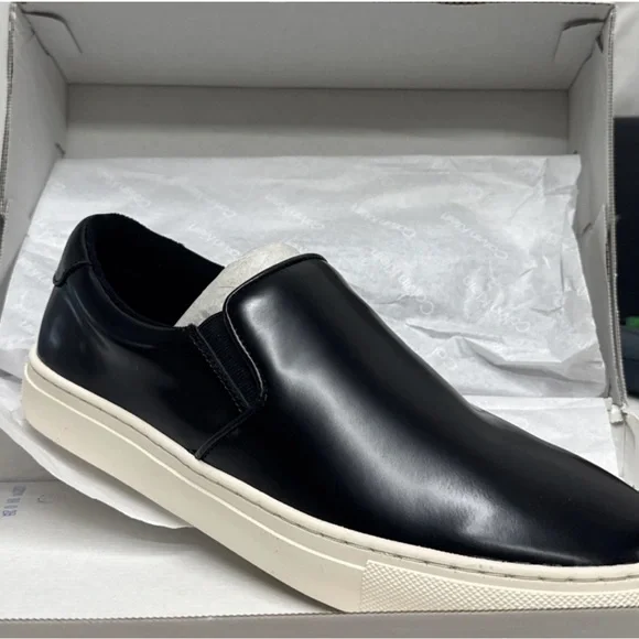 Calvin Klein Men's Ansly 2 Leather Slip-on Sneakers Size11.5 black .R14 - Picture 9 of 11